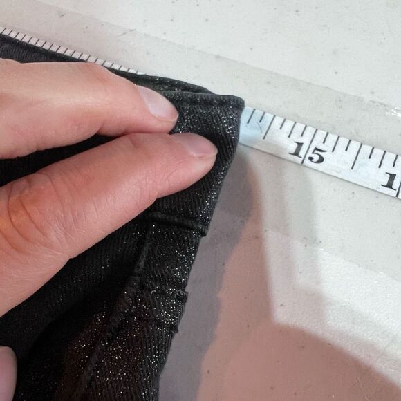 White House Black Market Women's Metallic Gold Foil Skinny‎ Ankle Jeans Size 0 - Picture 14 of 16